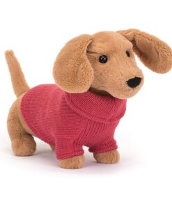 Jellycat Sweater Sausage Dog Pink
